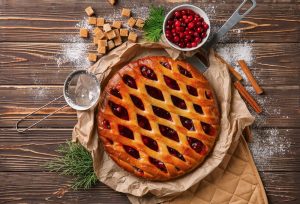 Pie Recipe made with fresh cranberries.