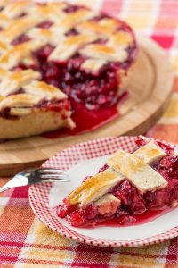 delicious cranberry and apple pie with rest