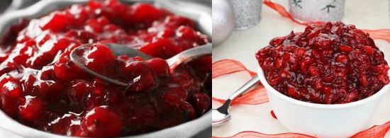Comparing 2 similar dishes that look the same, and made with cranberries but are different