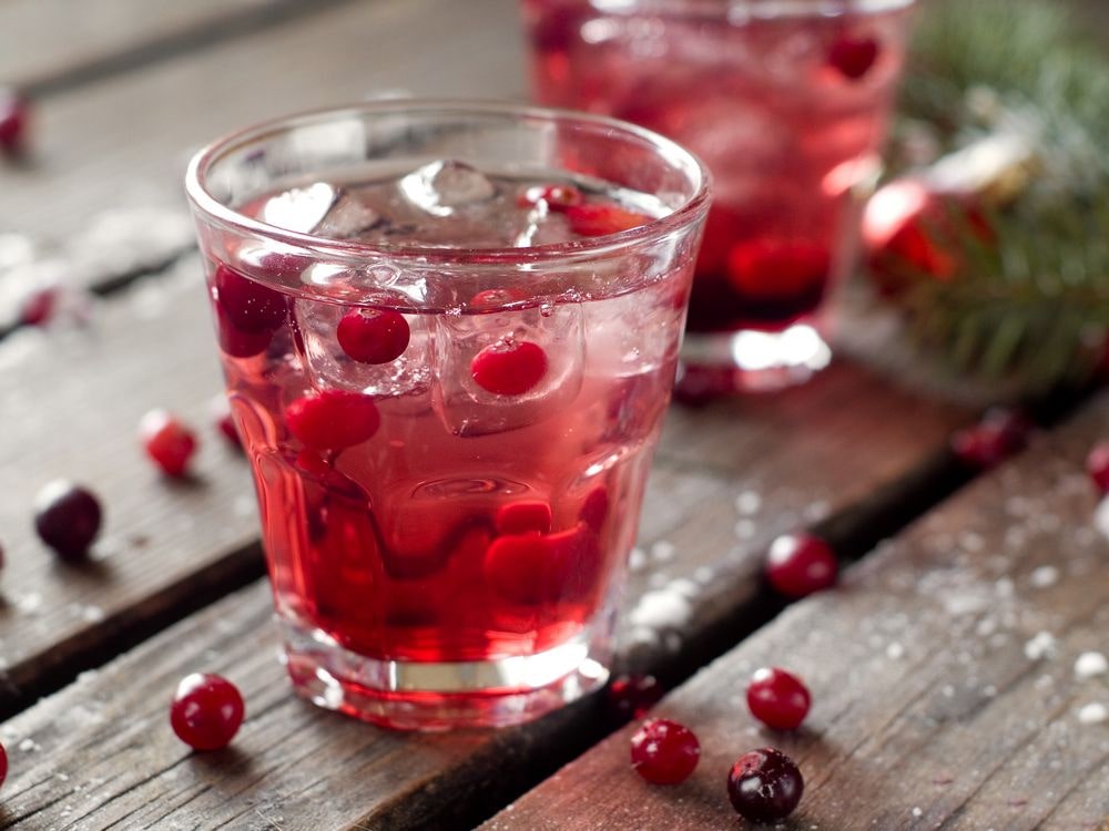 A refreshing drink made with cranberries, lemonade and sparkling water