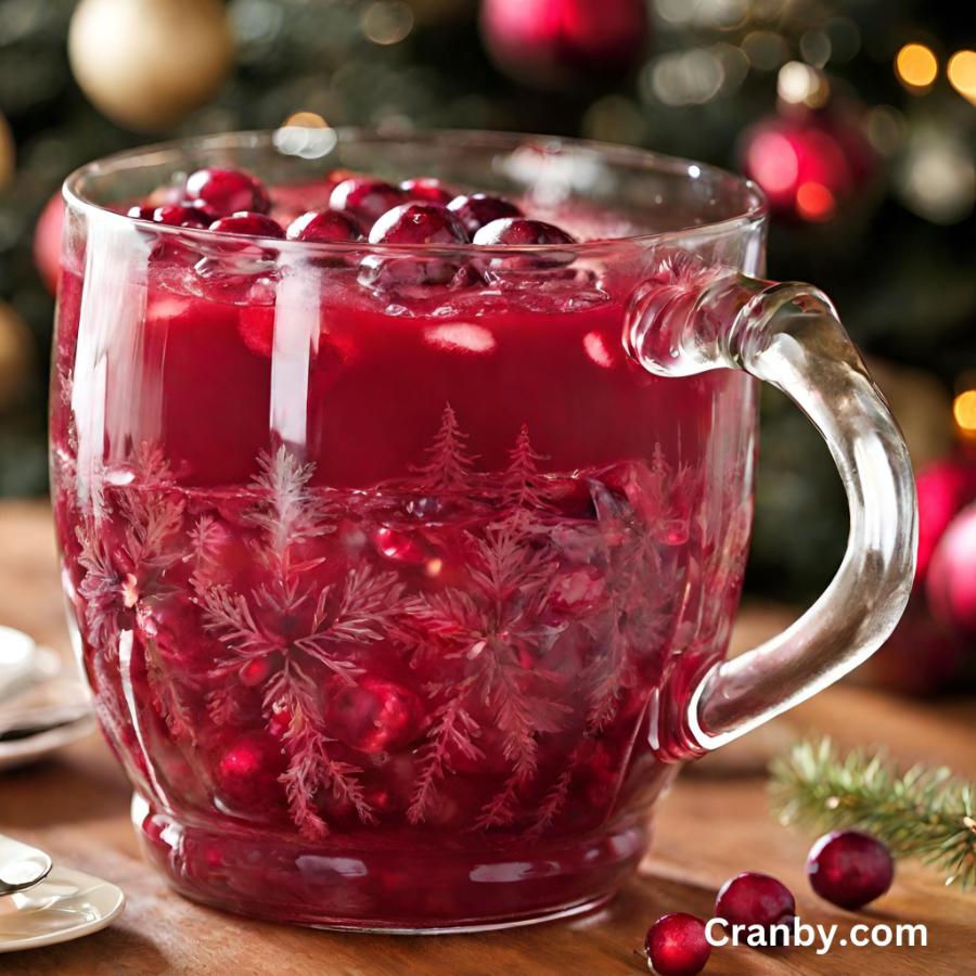 Huge mug of cranberry Christmas Punch