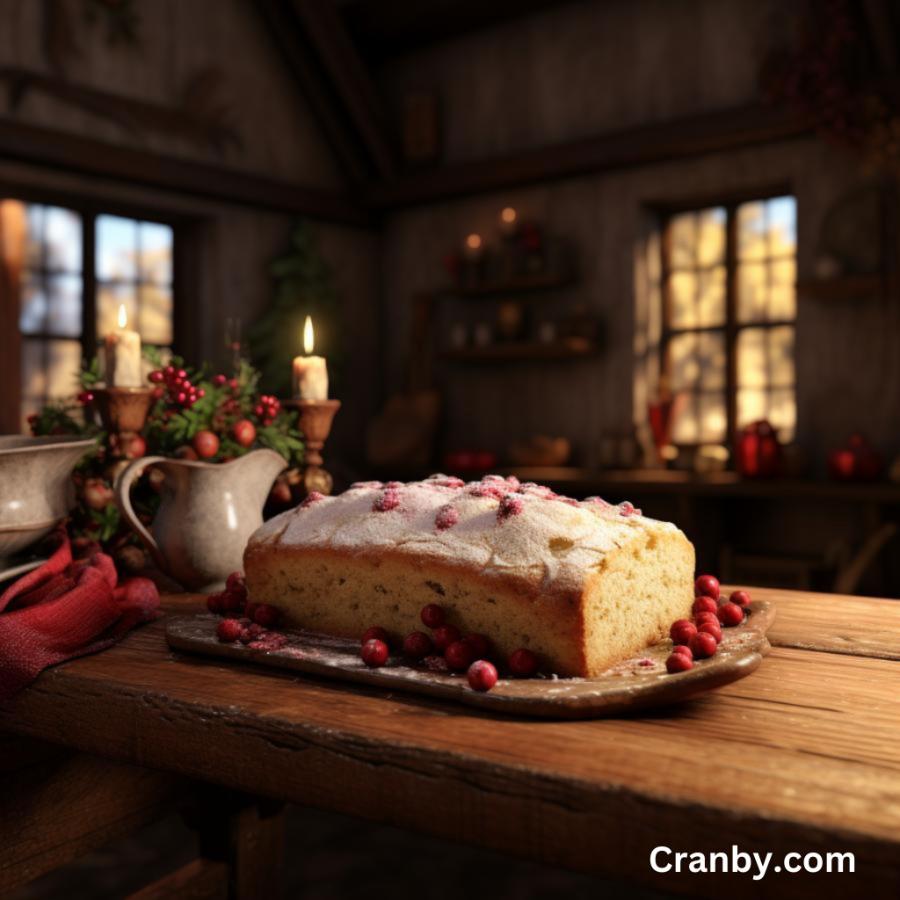 A Christmas Cake set in the 1800s on a wooden table, old time baking.