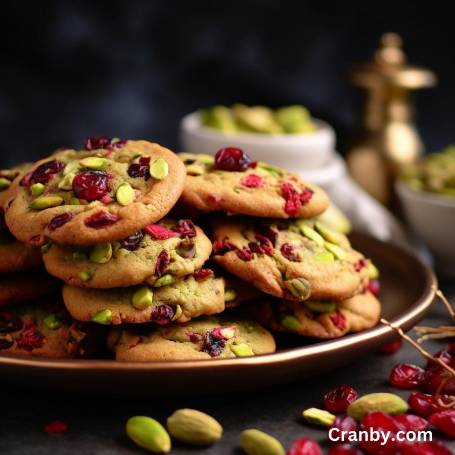 Fresh baked cookies with cranberries recipe