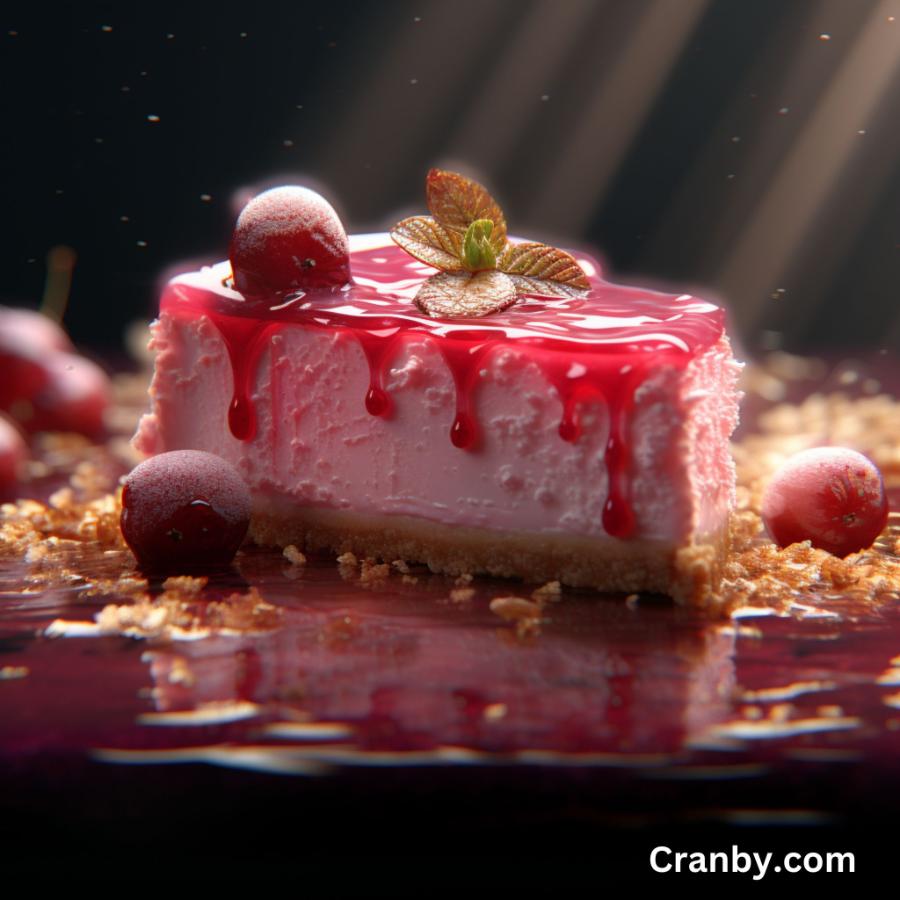 Slice of Sparkling Cranberry Cheesecake