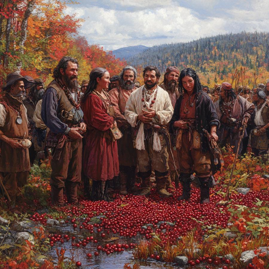 Native Americans and Settlers using Cranberries to Heal Wounds