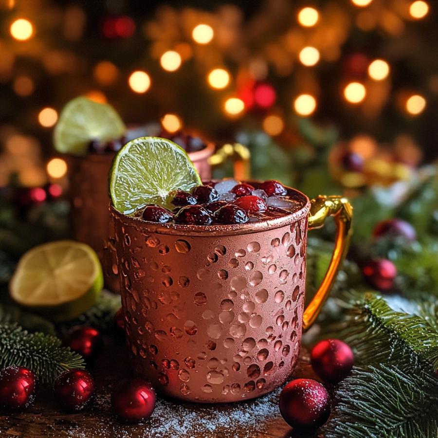 Xmas Cranberry Moscow Mule Drink