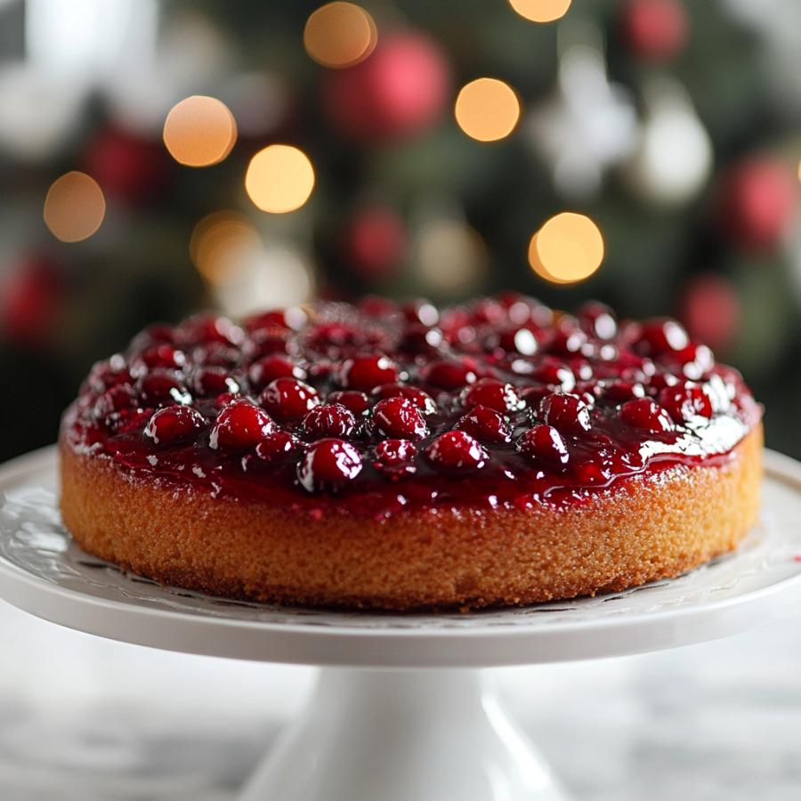 Cranberry Christmas Upside-Down Cake