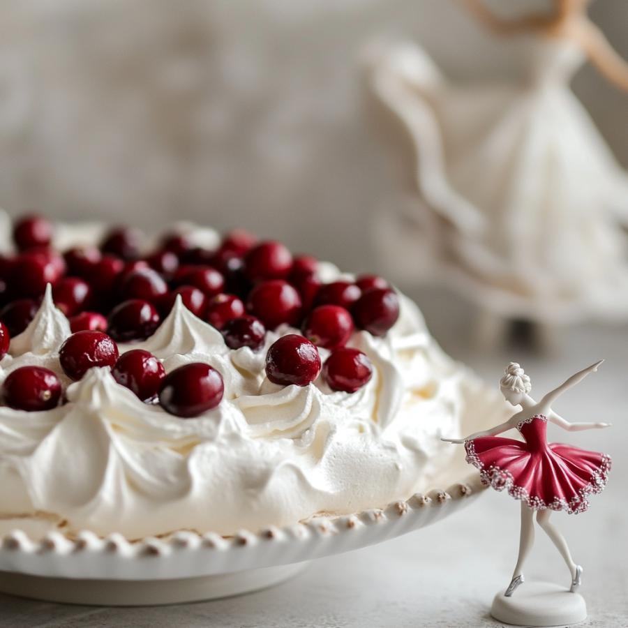 Cranberry Pavlova Dessert - Meringue