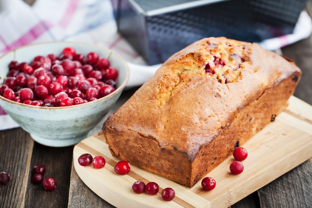 Loaf of Baked Bread with Cranberries