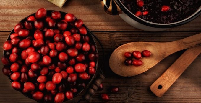 Cranberries served cold in a bull, or hot in a pan.