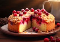 A delicious cake recipe for a Christmas coffee cake with fresh cranberries
