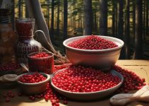 A big bowl of cranberries and facts about them in nature.