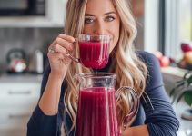 Happy Woman trying to get Healthy by Drinking Unsweetened Cranberry Juice