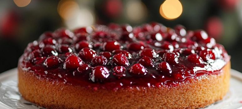 Cranberry Christmas Upside-Down Cake