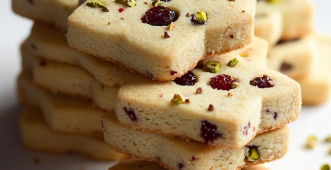 Cranberry Pistachio Shortbread Cookies