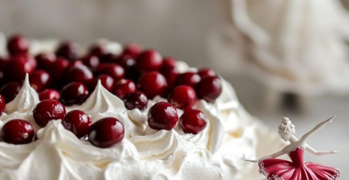 Cranberry Pavlova Dessert - Meringue