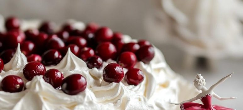 Cranberry Pavlova Dessert - Meringue