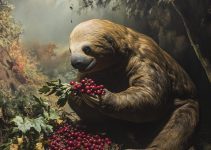 Giant Ground Sloth Eating Cranberries during the Ice Age