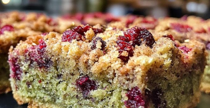 Cranberry Matcha Green Tea Crumb Bars