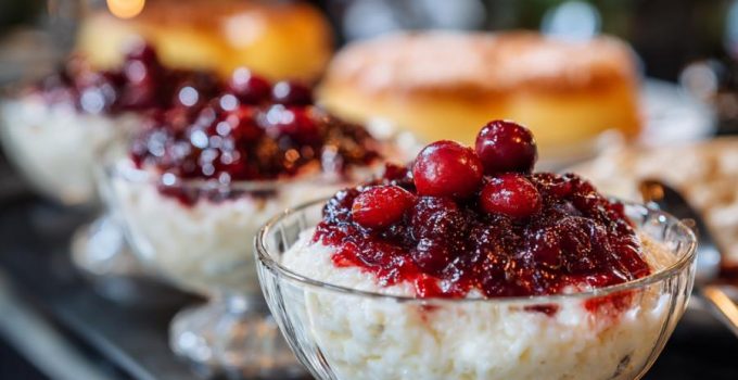 Rice Pudding with Cranberry Topping